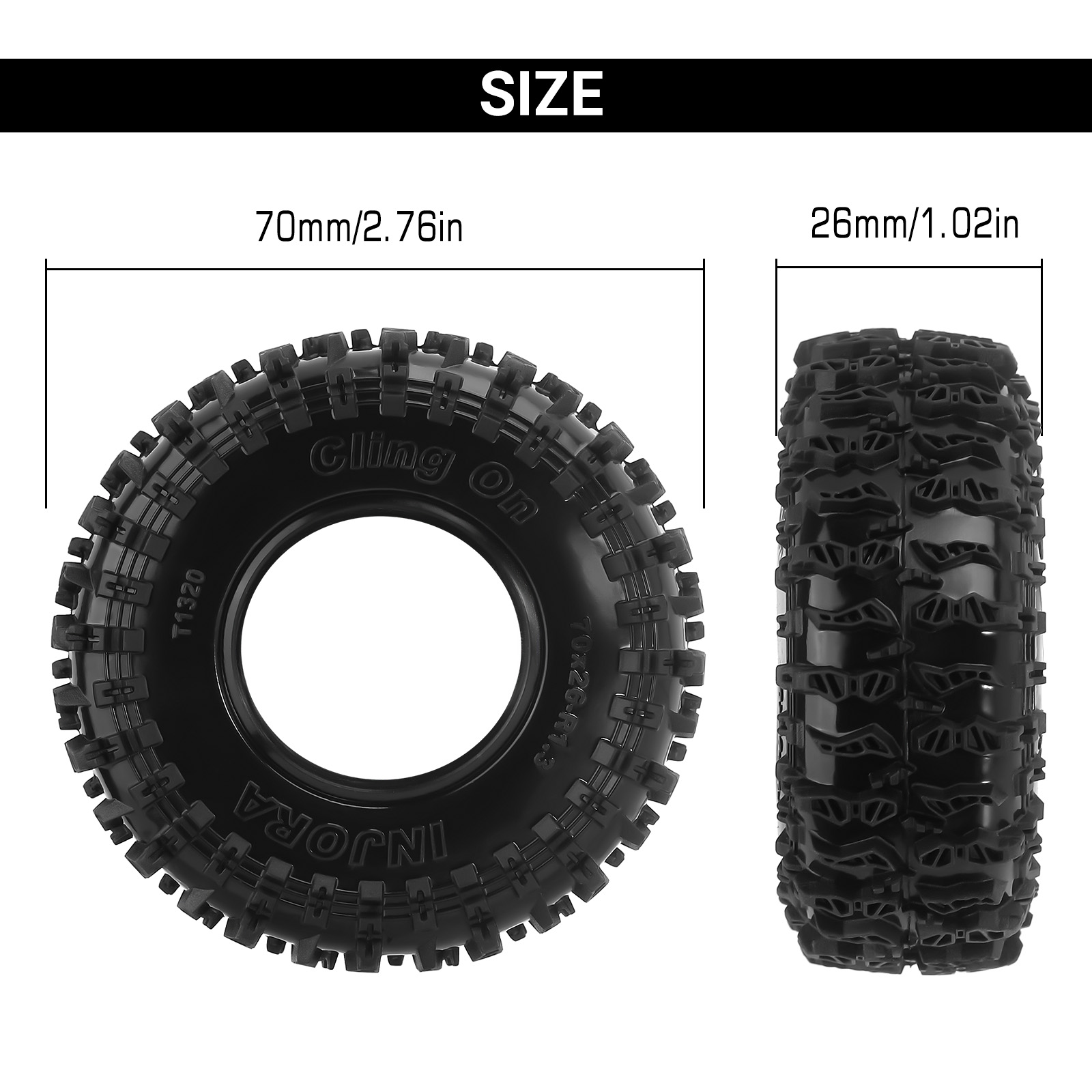 Шины INJORA 1,3 дюйма, 70*26 м – обзор и цена Rc Tire Foam Insert