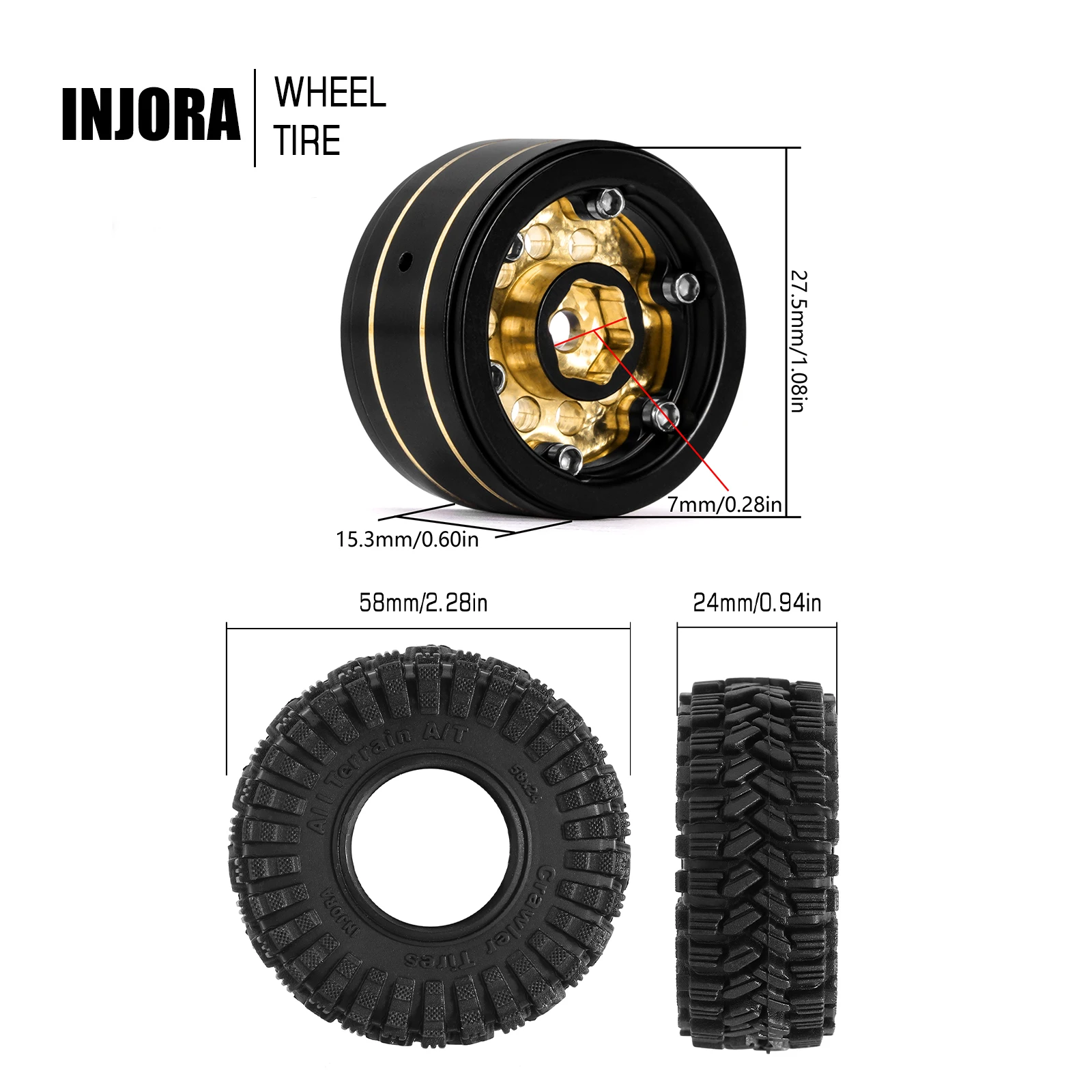 INJORA черное покрытие, латунь – обзор и цена Rc Tire Foam Insert